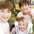 Keakraban Kun, Lucas NCT dan Hyoyeon Girls' Generation di SMTOWN Workshop Pyeongchang 2018.