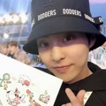 Xiumin EXO berpose imut di SMTOWN Workshop Pyeongchang 2018.