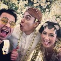 Raffi Ahmad Foto Bersama Baim Wong dan Paula Verhoeven