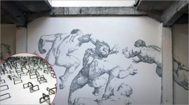 Mural Dinding Unik dari 450 Ribu Staples