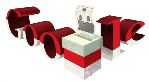 Google Doodle  Merah Putih Sambut Pilpres 2014