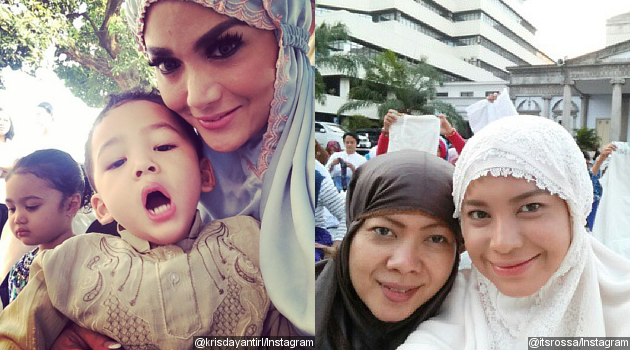 Krisdayanti dan Rossa Foto Selfie di Perayaan Idul Adha