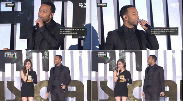 Tiffany SNSD dan Chen EXO Tampil Bareng John Legend di Tiffany SNSD dan Chen EXO Tampil Bareng John Legend di