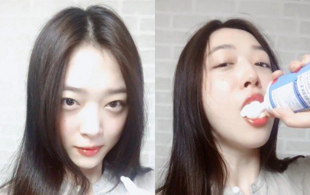 Ditinggal Choiza, Sulli Sengaja Selfie Whipped Cream untuk  Ditinggal Choiza, Sulli Sengaja Selfie Whipped Cream untuk