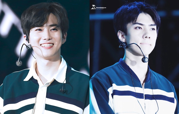 Syuting dengan Warna Rambut Baru Suho EXO Ceria Bareng Syuting dengan Warna Rambut Baru Suho EXO Ceria Bareng