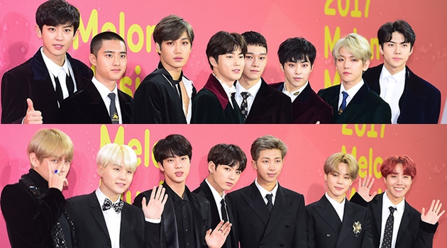 Awas Kesengsem, Gantengnya BTS-EXO Hingga Wanna One Cs di Red Carpet MMA 2017