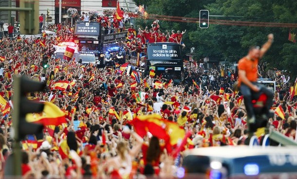 Parade Kemenangan Spanyol Sebagai Jawara Euro 2012