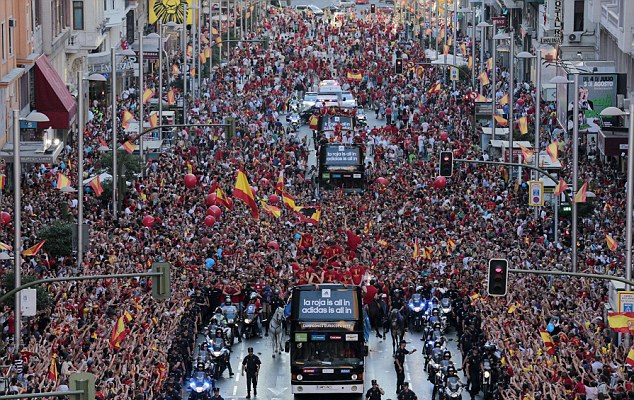 Parade Kemenangan Spanyol Sebagai Jawara Euro 2012