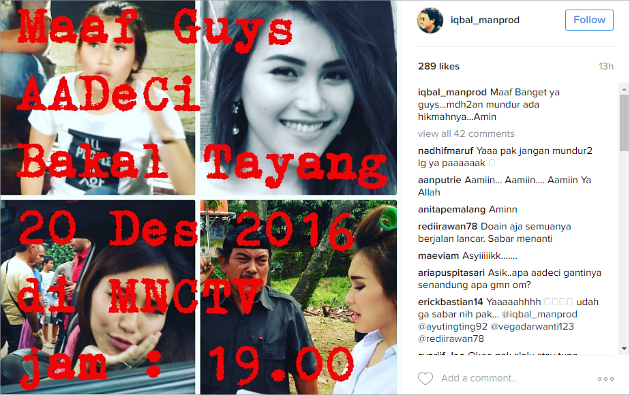 Jadwal Tayang 'AADeCi' Mundur