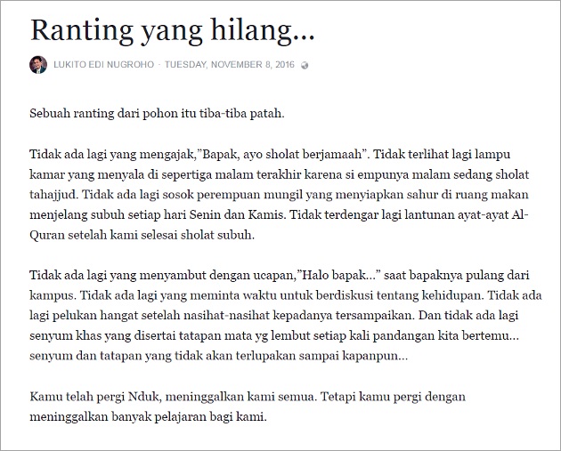 Curhatan ayah korban meninggal kecelakaan UGM'