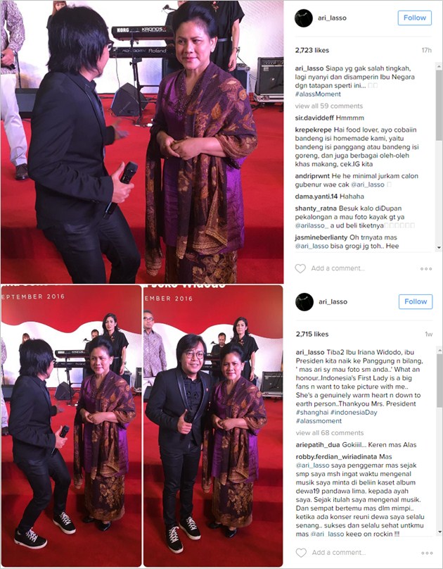Ari Lasso Ditemani Istri Presiden Jokowi