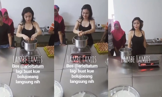 Cuma Pakai Tank Top saat Buat Kue Kekinian, Ariel Tatum 