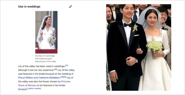 Kembaran dengan Kate Middleton, Manisnya Arti Buket Bunga Song Hye Kyo Saat Menikah
