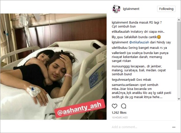 Ashanty Pucat dan Dirawat di Rumah Sakit, Pelukan Arsy ke 