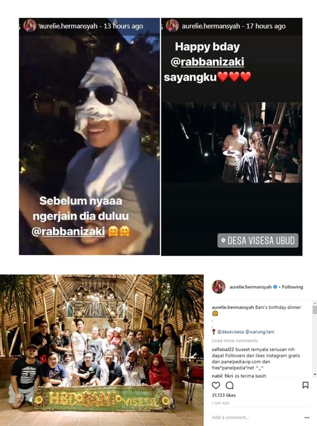 Rabbani Zaki Ultah, Kompaknya Keluarga Aurel Beri Kejutan 