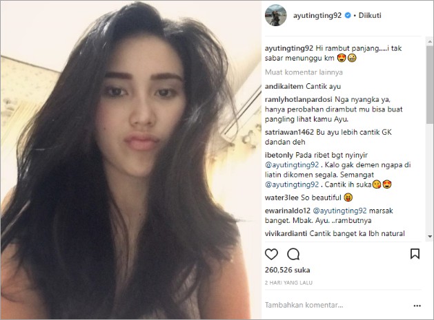 Ayu Ting Ting Pamer Rambut  Panjang Bakal Saingi 