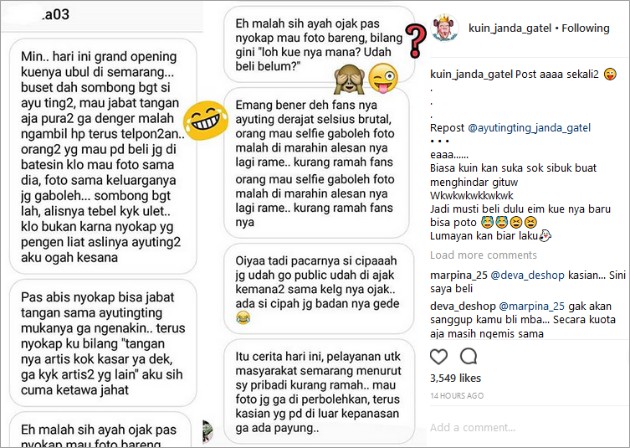 Ayu Ting Ting Dibilang Haters Artis Sombong, Balajaer 