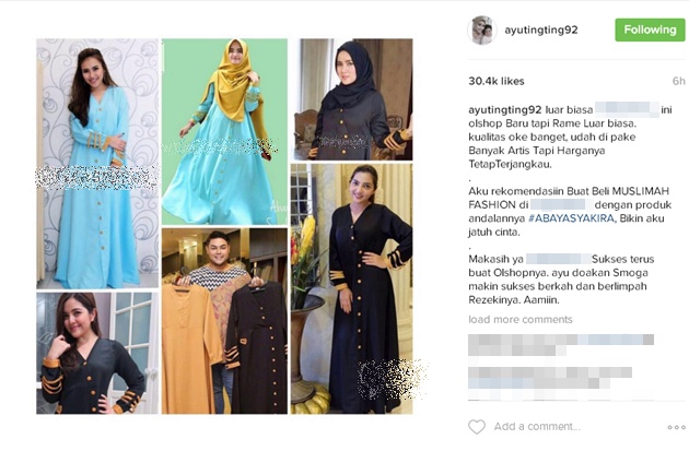 Unggah Foto Endorse Baju, Ayu Ting Ting Disindir Netter 