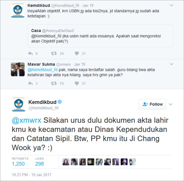 Bahas Seleb Korea, Twitter Kemdikbud Indonesia Disorot Netter