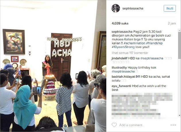 Acha Septriasa Ultah ke-27