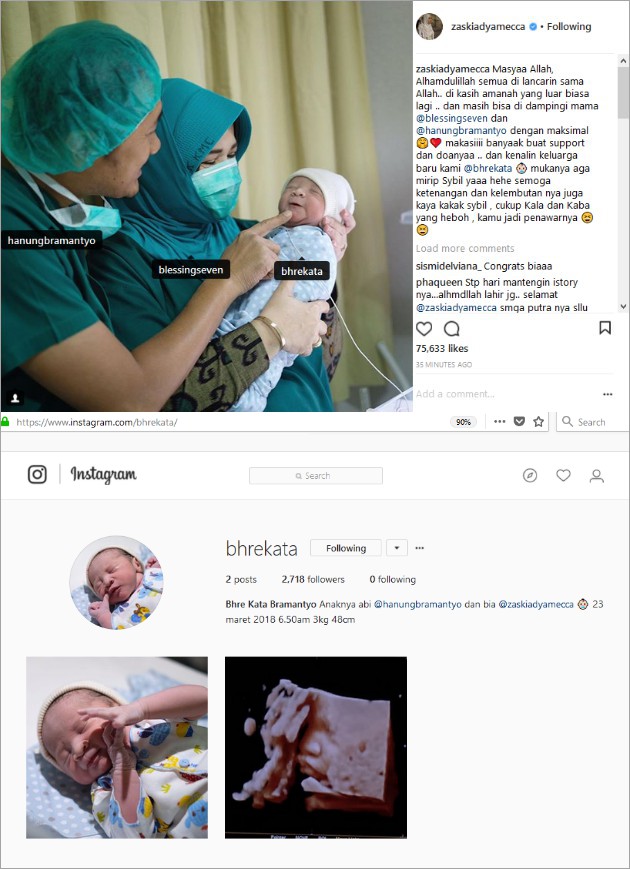 Baru Lahir Anak Keempat Zaskia Mecca Hanung Bramantyo Sudah Jadi Selebgram