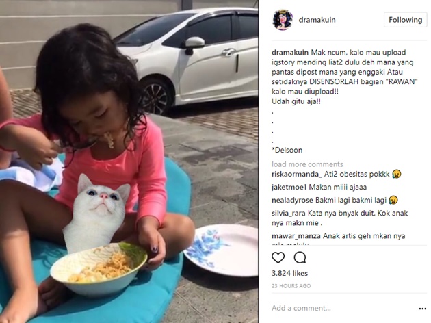 Bilqis Makan Mie Instan, Netter Salahkan Ayu Ting Ting