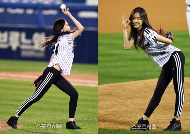 Na Eun Pakai Legging Saat First Pitch