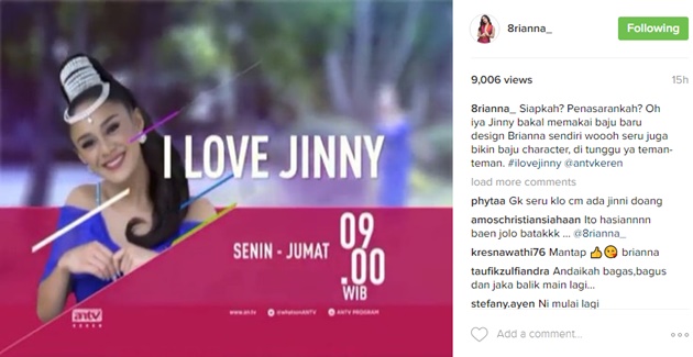 Brianna Desain Baju Sendiri untuk 'I Love Jinny'