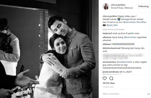 Raisa dan Chico Jericho Saling Berpelukan Hangat
