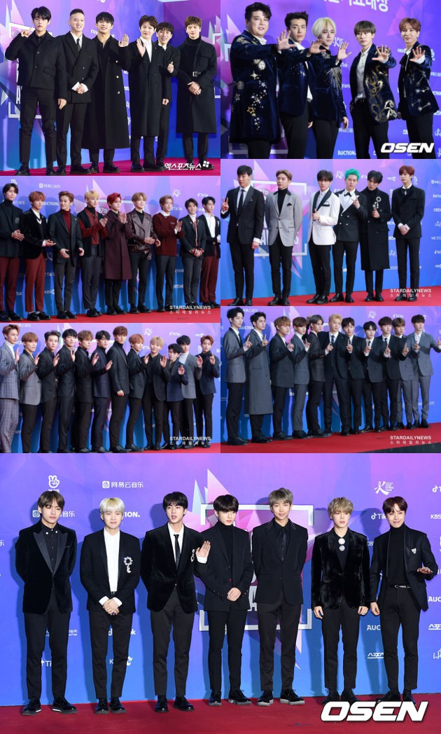 Diterpa Cuaca Dingin, BTS-Super Junior Cs Adu Ganteng di Red Carpet SMA 2018