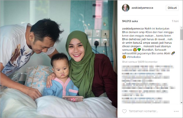 Demam Tinggi, Anak Ketiga Zaskia Adya Mecca Masuk Rumah Sakit