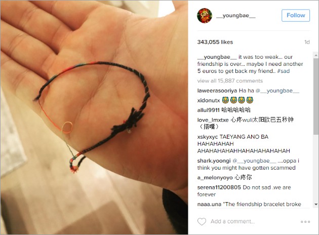 Dibeli Seharga 5 Euro, Gelang 'Persahabatan' Taeyang Sudah Rusak