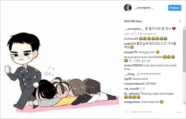 Ditinggal Wamil T.O.P, Fans Makin Baper Lihat Postingan Taeyang