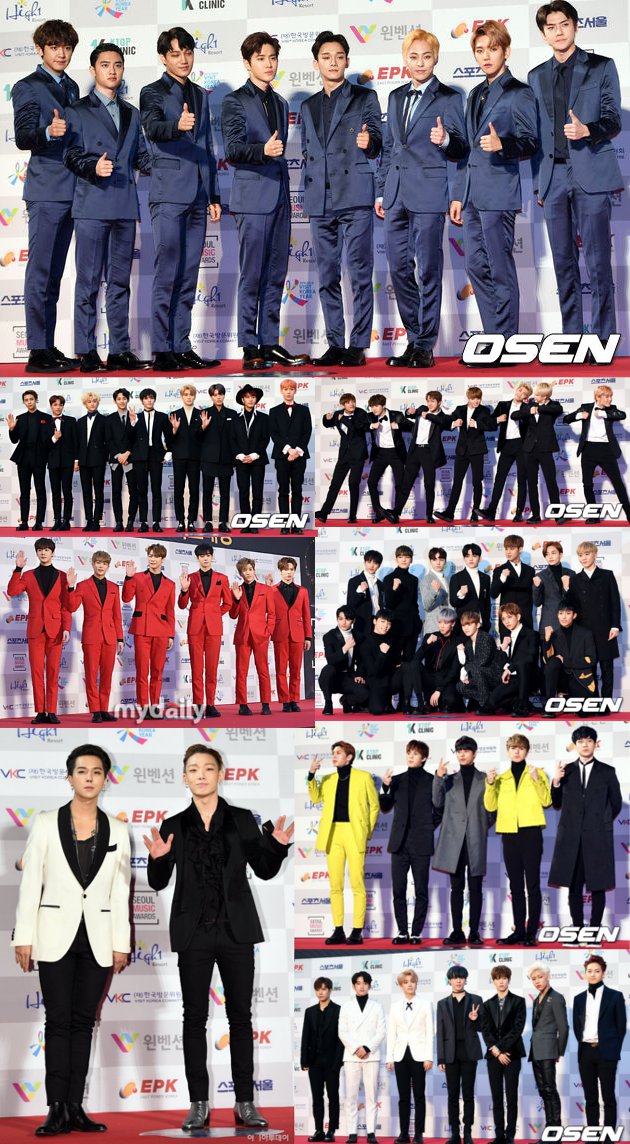 EXO, BTS Cs Adu Ganteng di Red Carpet Seoul Music Awards 2017