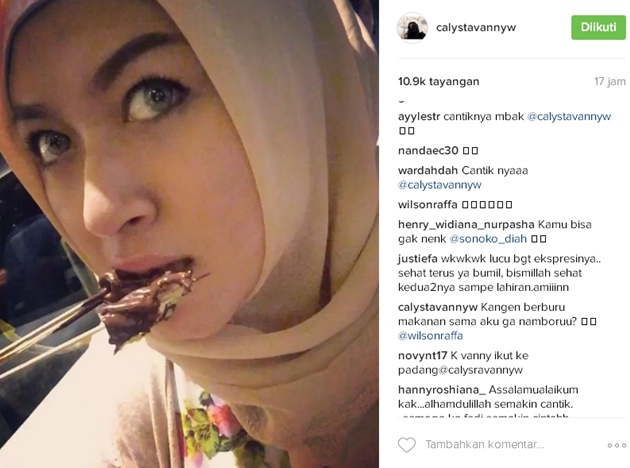 Hamil Besar, Istri Fedi Nuril Pamer Video Lucu Mirip Suzanna Makan Sate