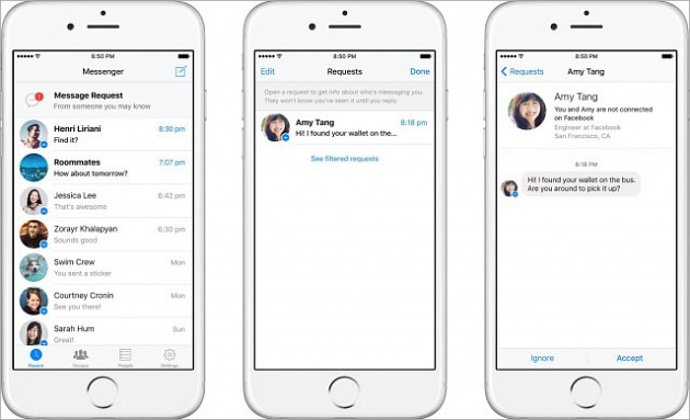 Fitur Message Request di Facebook