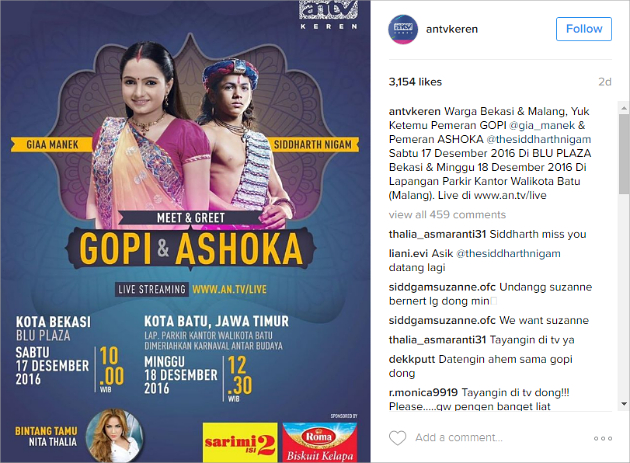 Fans Minta ANTV Tayangkan Jumpa Fans 'Gopi' dan 'Ashoka'