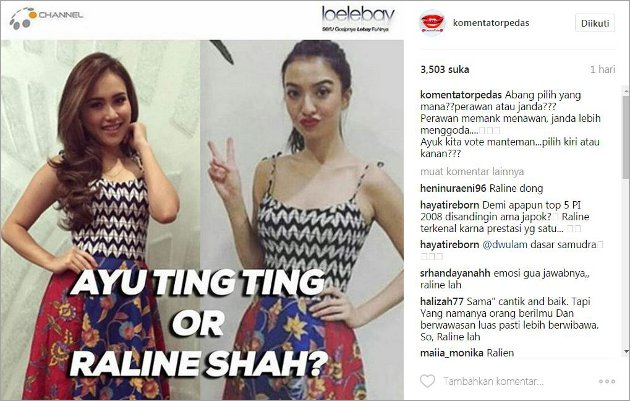 Raline vs Ayu Ting Ting, Pilih Siapa?