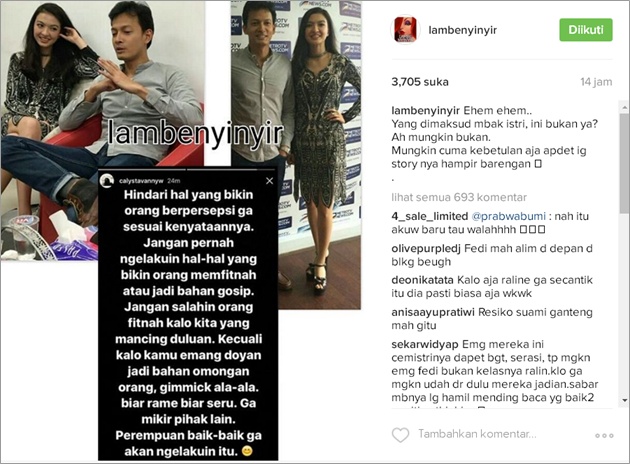 Curahan Hati Istri Fedi Nuril Soal Raline?