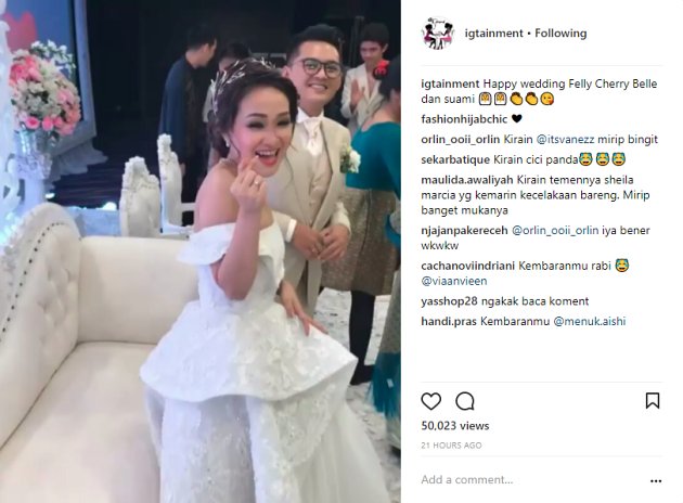 Cantik di Resepsi Nikah, Felly Eks Cherry Belle Malah 