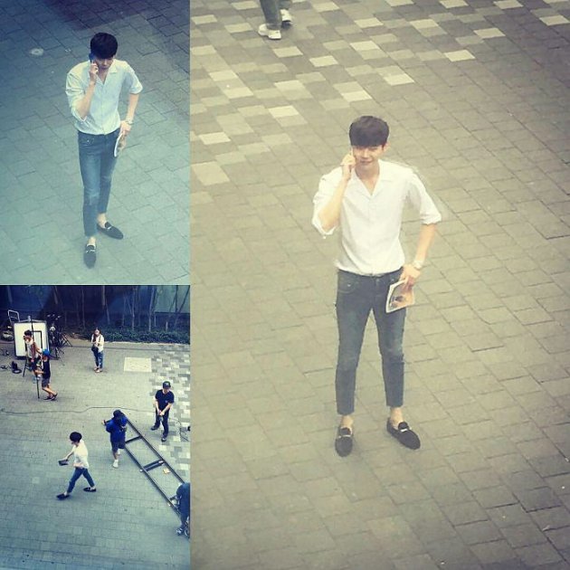 Foto Bocoran Lee Jong Suk Syuting 'W'