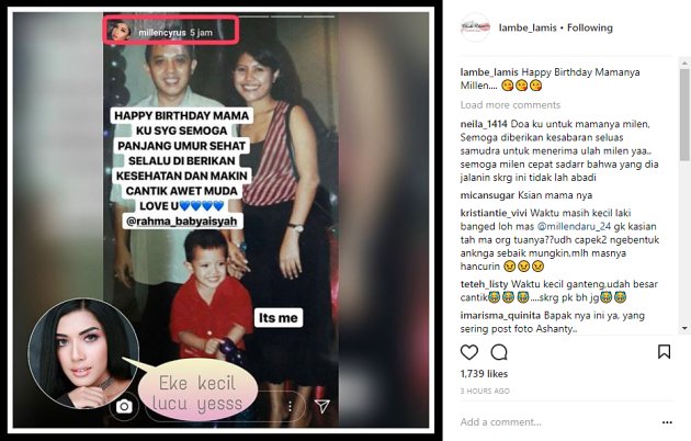 Unggah Foto Lawas di Ultah Ibunda, Penampilan Millendaru 