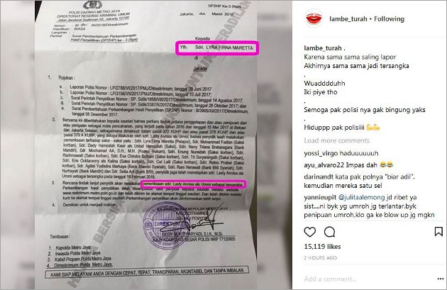 surat keterangan baik polisi Surat Pemeriksaan Lyra Polisi, Beredar Virna Lapor 'Balas'