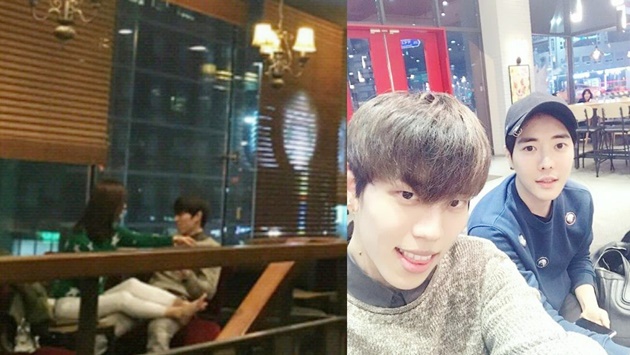 Sebuah foto beredar diduga Dongwoo bersama seorang wanita di cafe