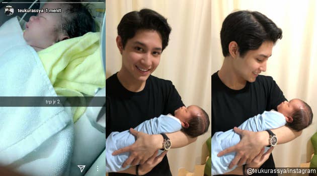 Teuku Rassya Gendong Adik Tiri, Nama Sang Bayi Curi Perhatian