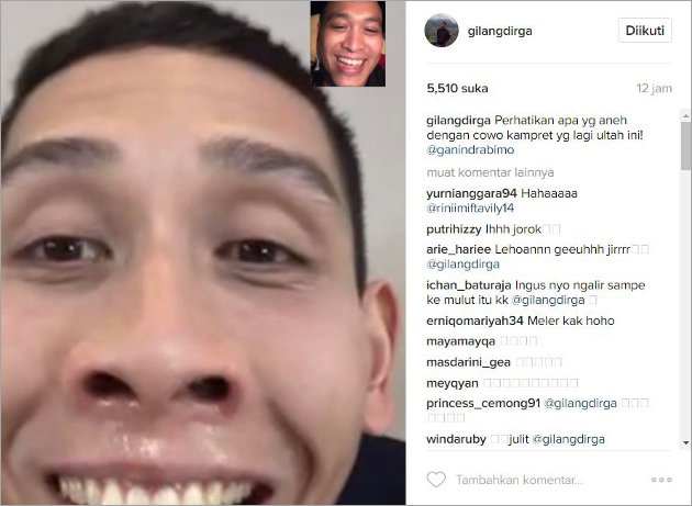 Ganindra Bimo Tampil Kocak di Foto Gilang Dirga