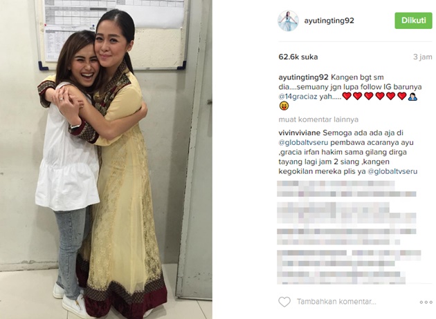 Pose Pelut Erat Gracia Indri, Ayu Ting Ting Disebut Sok Akrab dan Nyari Teman