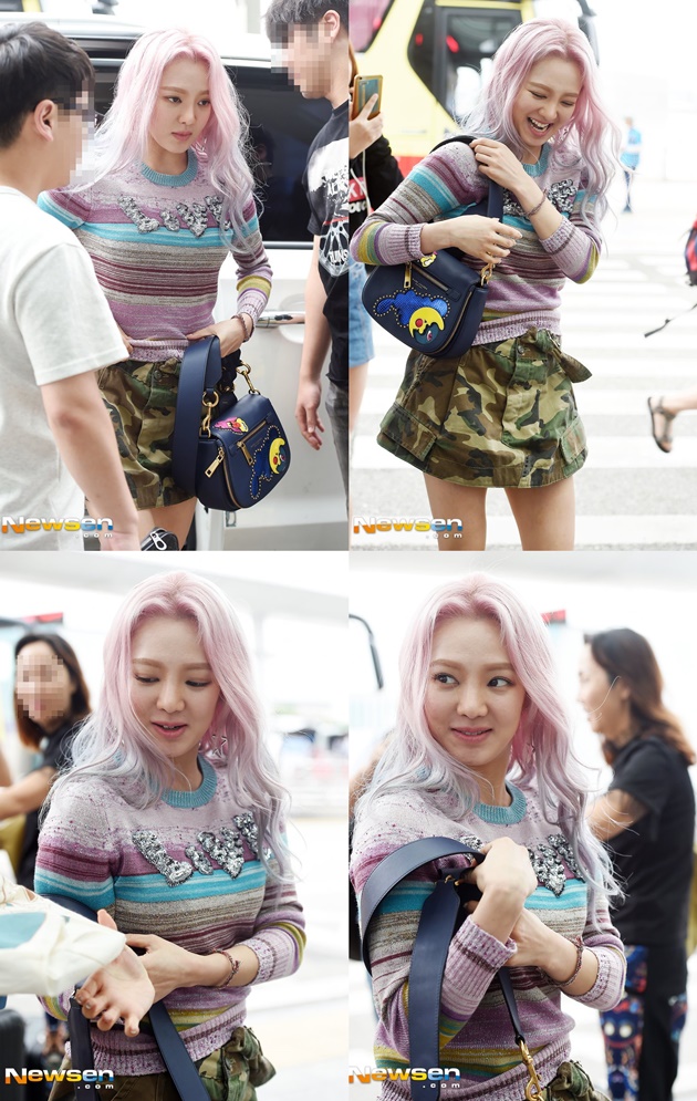 Cantiknya Hyoyeon SNSD Tampil Warna Warni di Bandara Menuju Jakarta