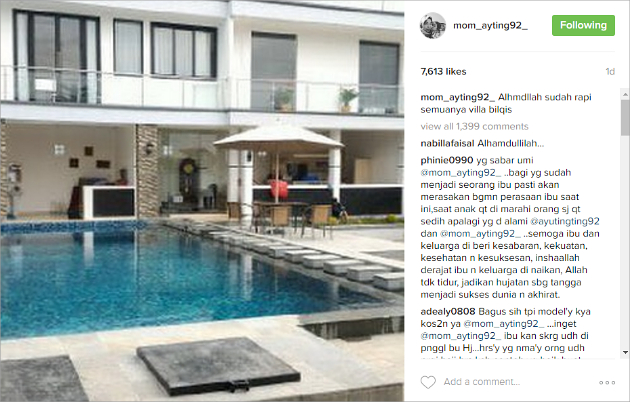 Ibu Ayu Ting Ting Pamer Vila