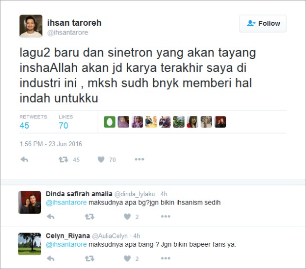 Ihsan Tarore Curhat